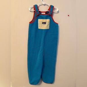 Patagonia Synchilla Blue Fleece Overalls with Red Trim